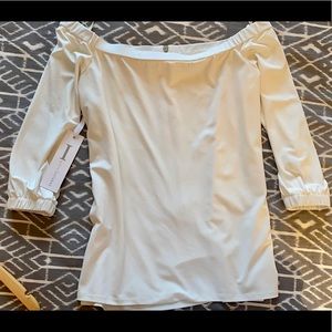 I by Iris Setlakwe Ivory off the shoulder top